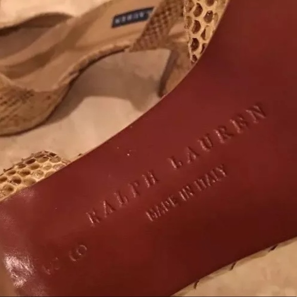 RALPH LAUREN Python Snake Ankle Strap Heels Italy - Picture 5 of 12